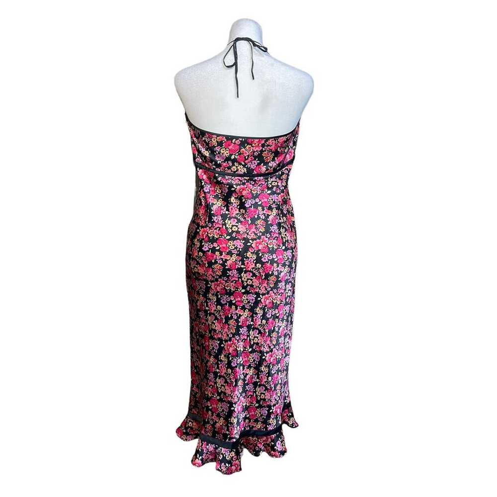 Express Womens Y2K Silk Halter Midi Dress Sz 11/1… - image 5