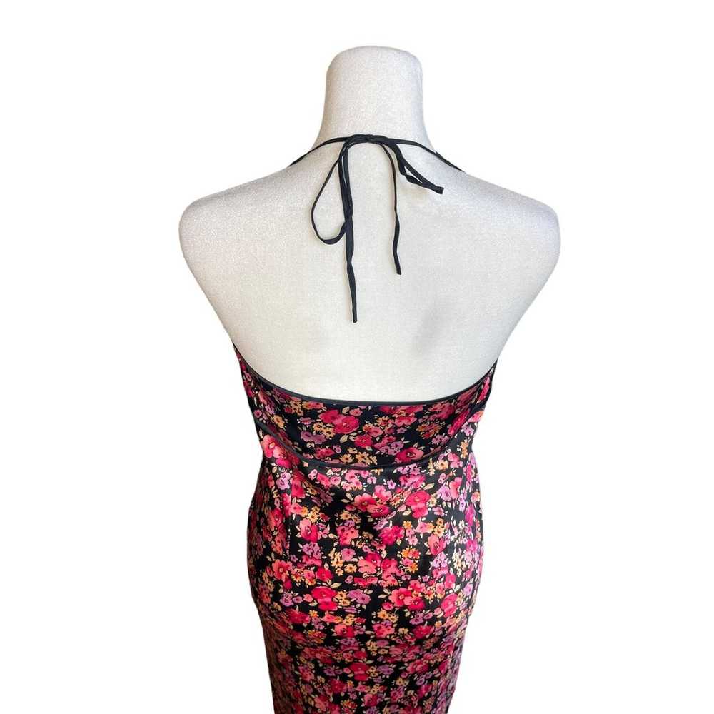Express Womens Y2K Silk Halter Midi Dress Sz 11/1… - image 6