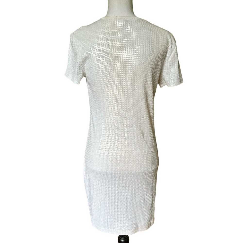 Michael Kors White Sequin Stretch Knit Dress size… - image 2