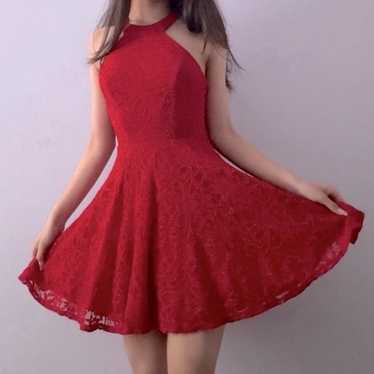 B. Smart Red Short Prom Dress