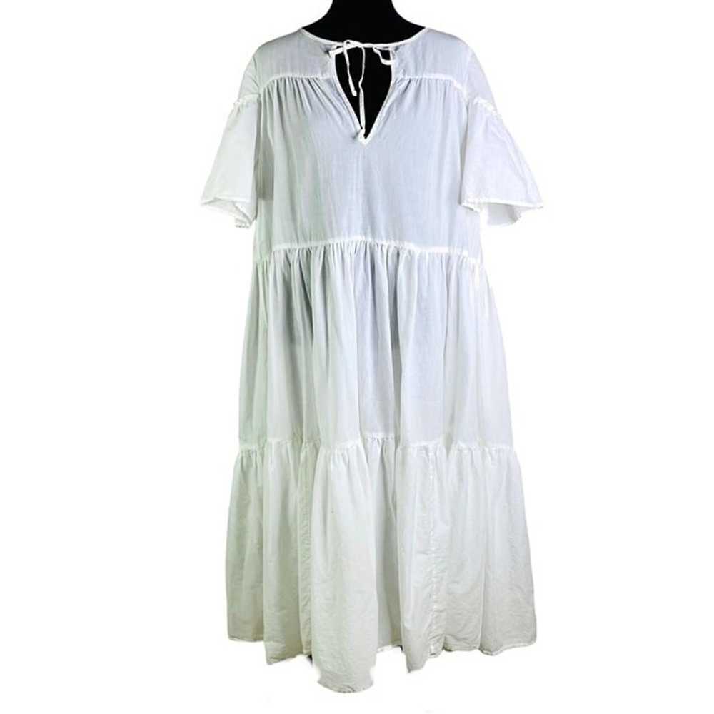 J. Crew Tiered cotton voile beach dress in white … - image 1