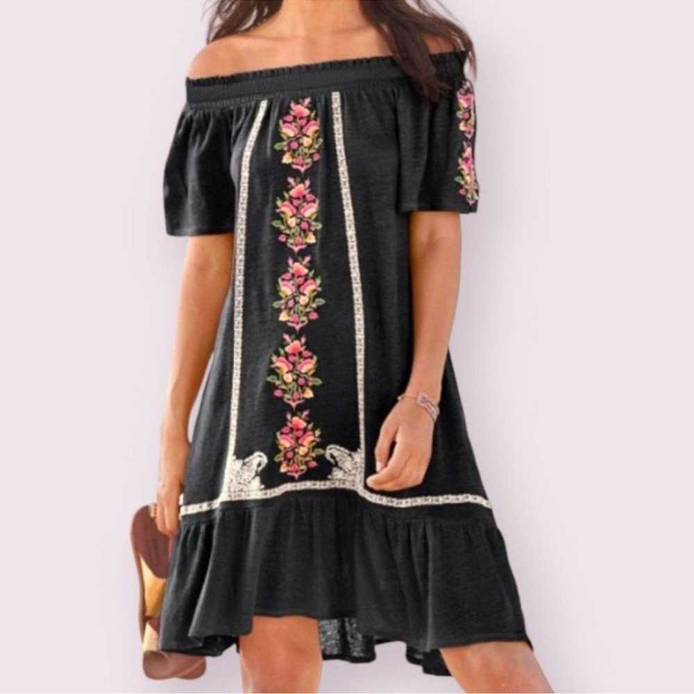 Sundance Floral Path Dress in Onyx Size Small Emb… - image 12