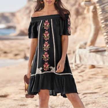 Sundance Floral Path Dress in Onyx Size Small Emb… - image 1