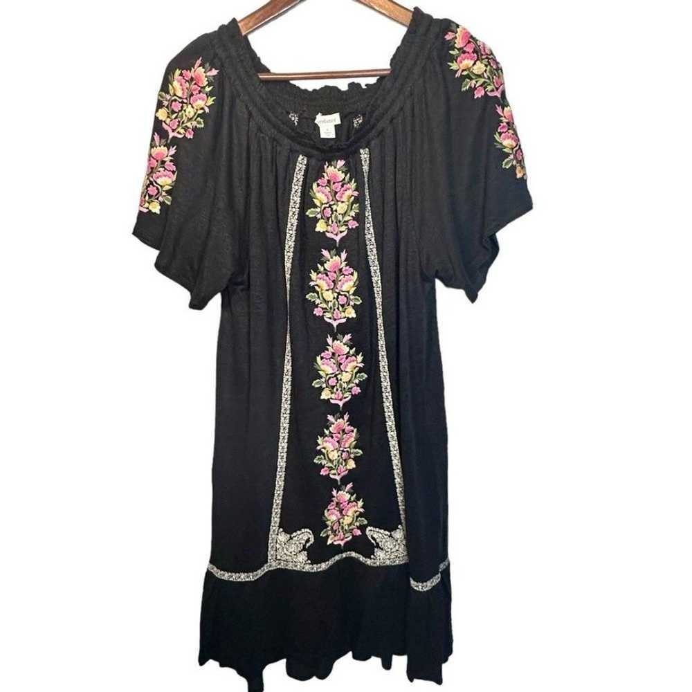 Sundance Floral Path Dress in Onyx Size Small Emb… - image 2