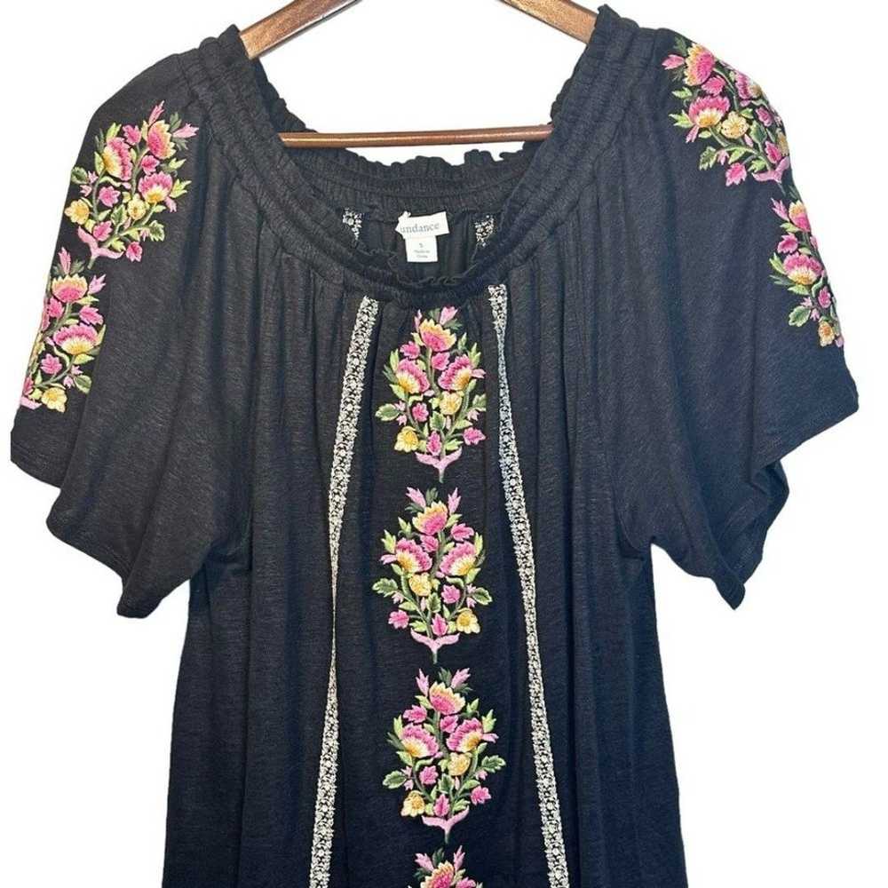 Sundance Floral Path Dress in Onyx Size Small Emb… - image 4
