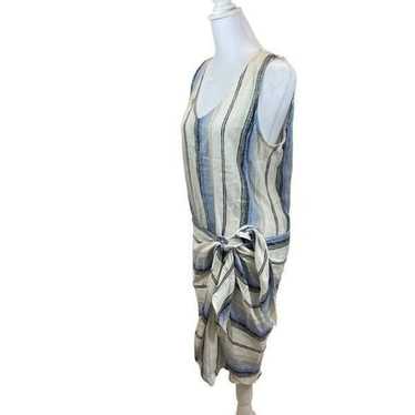 Drew Brand Linen Blend Sleeveless Tie Front Midi … - image 1