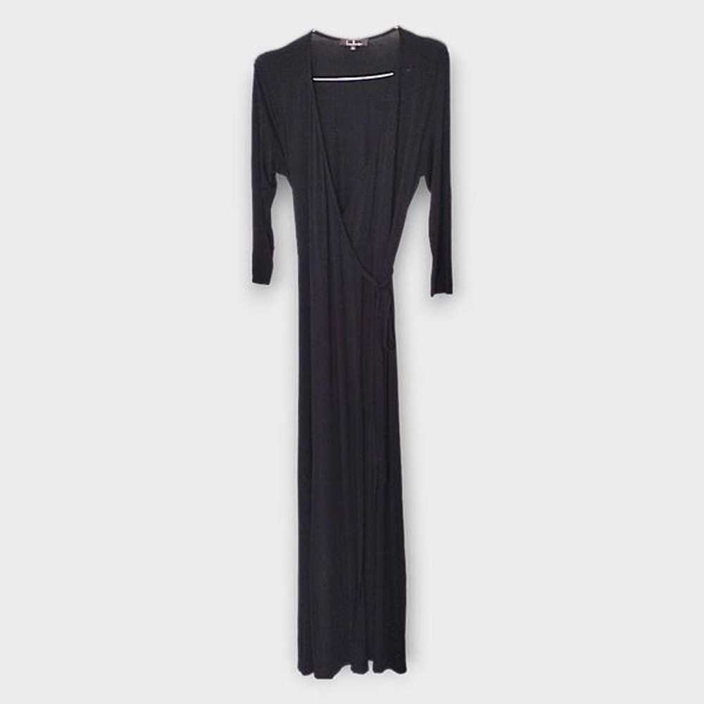 Lulus Dress Maxi Sz Large Black Jersey Garden Dis… - image 3