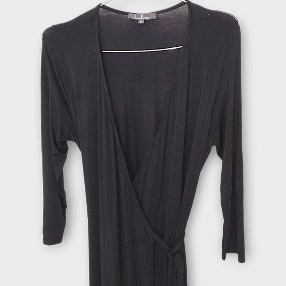 Lulus Dress Maxi Sz Large Black Jersey Garden Dis… - image 4
