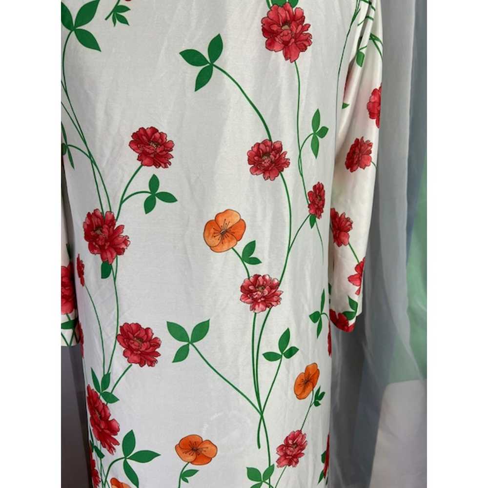 MuuMuu frolicking dress house coat floral red ora… - image 8