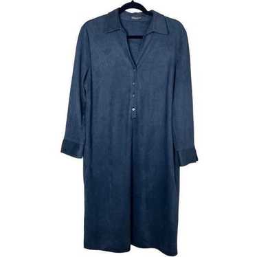 J. McLaughlin Ilyia Long Sleeve Shirt Dress Navy … - image 1