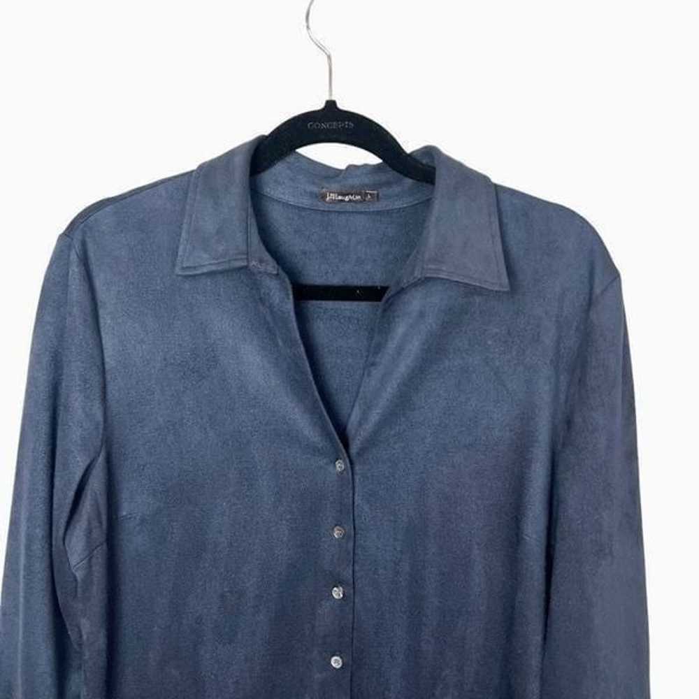 J. McLaughlin Ilyia Long Sleeve Shirt Dress Navy … - image 4