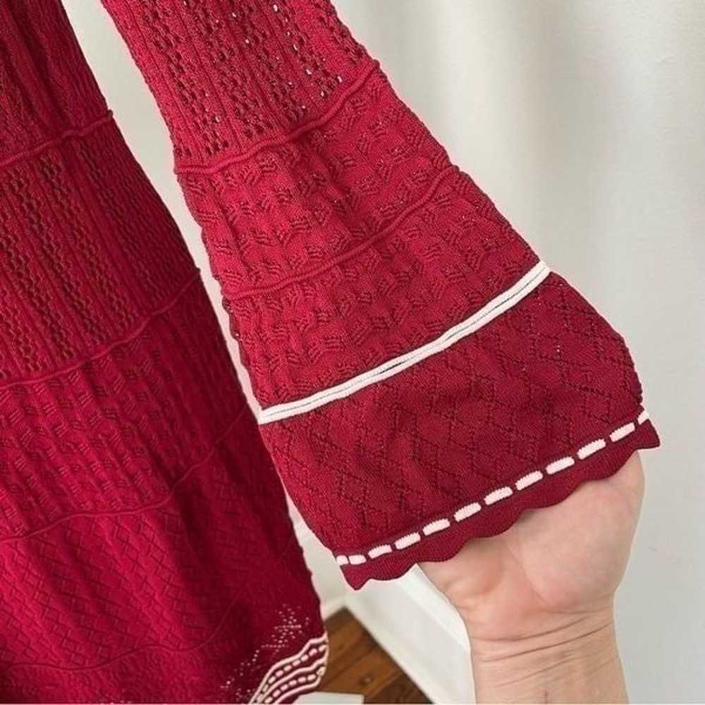 Shoshanna Colinton Pointelle Knit Bell Sleeve Min… - image 5