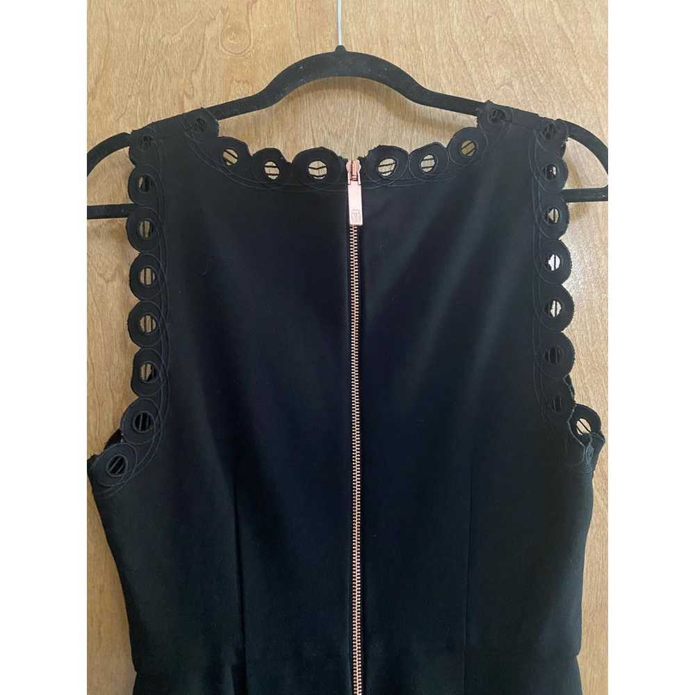 Ted Baker Emalise Embroidered Black Skater Dress … - image 8