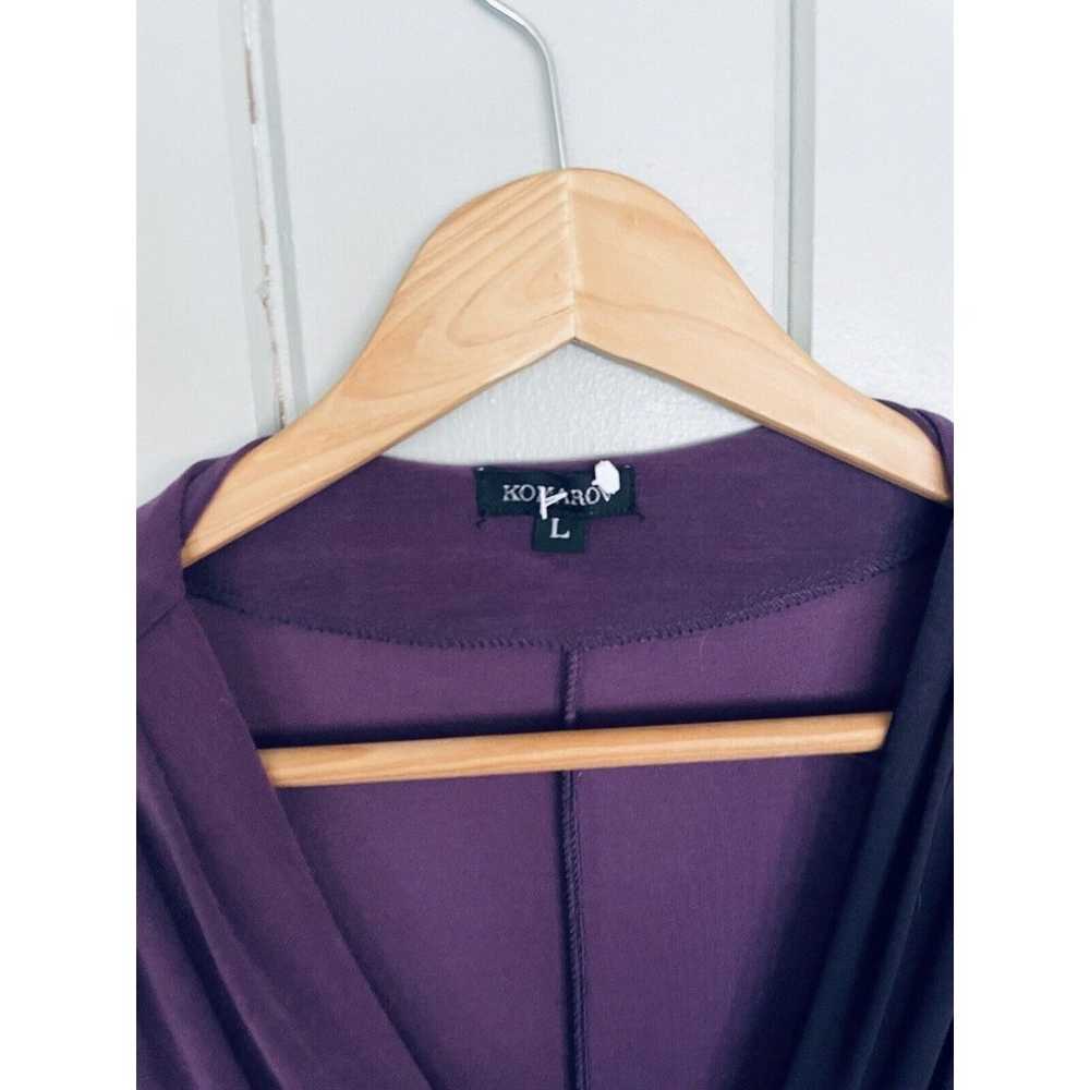 Komarov Faux Wrap Dress L Large Purple Ombre Slin… - image 2