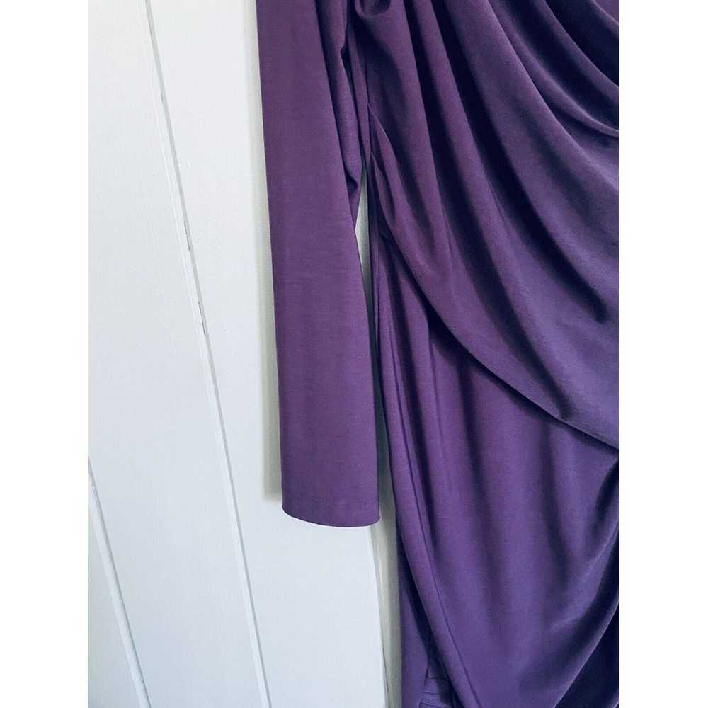 Komarov Faux Wrap Dress L Large Purple Ombre Slin… - image 3