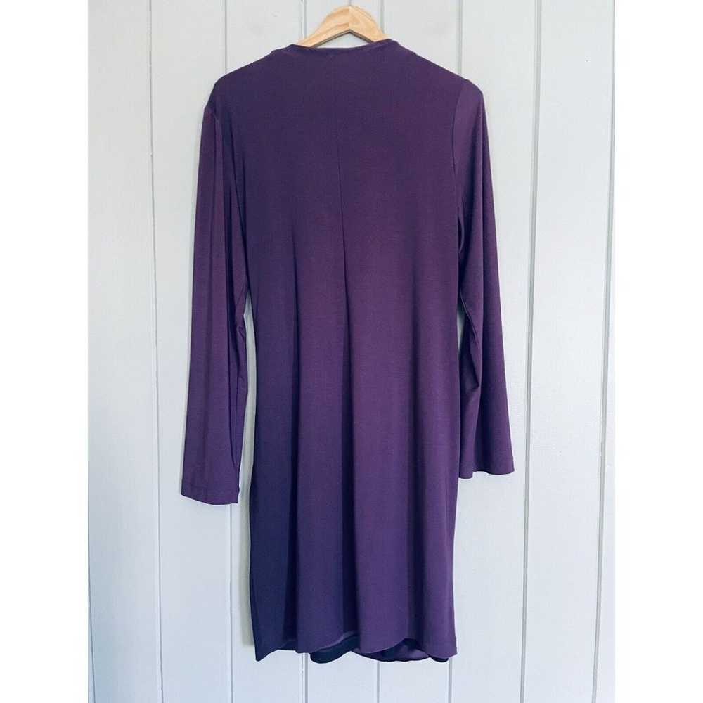 Komarov Faux Wrap Dress L Large Purple Ombre Slin… - image 5