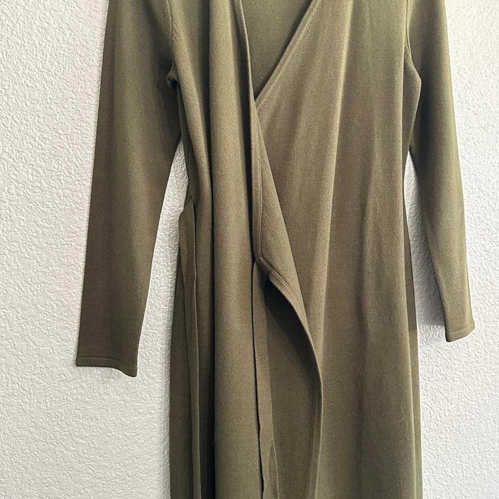 Lennie LNY New York Wrap Sweater Dress Thick Oliv… - image 5