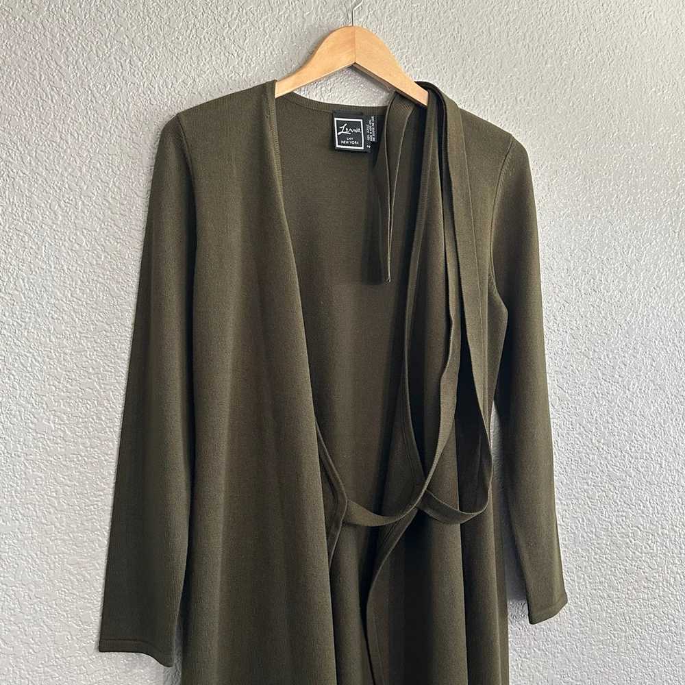 Lennie LNY New York Wrap Sweater Dress Thick Oliv… - image 6