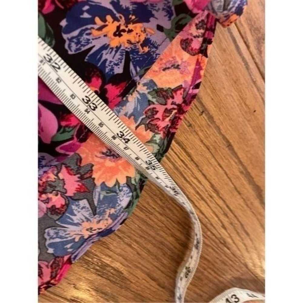 Anna Kay orange and pink floral faux wrap long sl… - image 7
