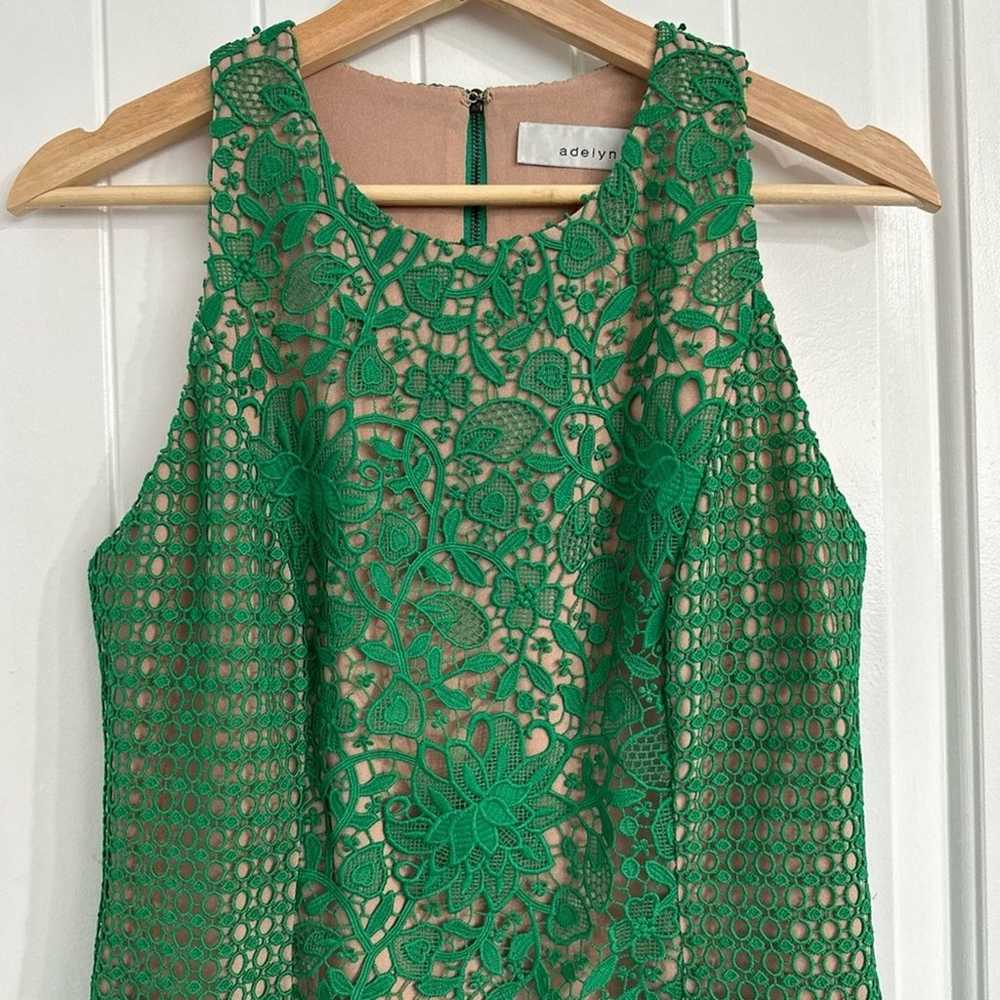 NWOT Adelyn Rae Green Lace Sleeveless Dress Sz Sm… - image 2