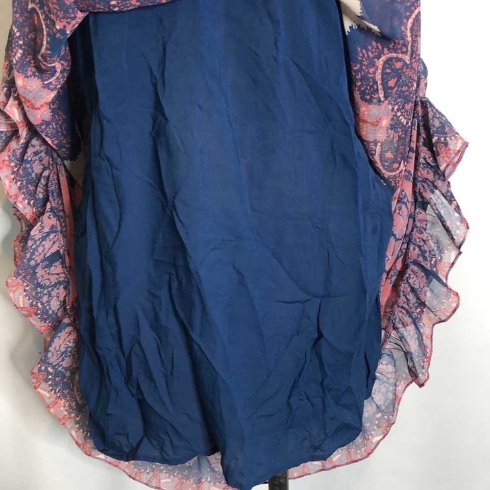 Free People Marla Dreams Pink Blue Poncho Dress S… - image 7