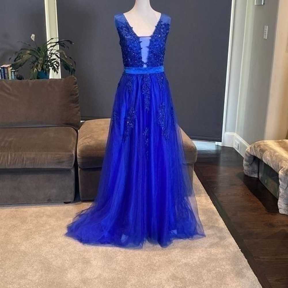 Women’s Blue Full Length Prom Party Dress with Sm… - image 11