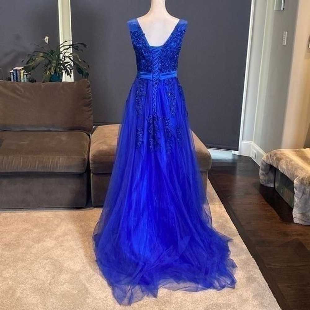 Women’s Blue Full Length Prom Party Dress with Sm… - image 5