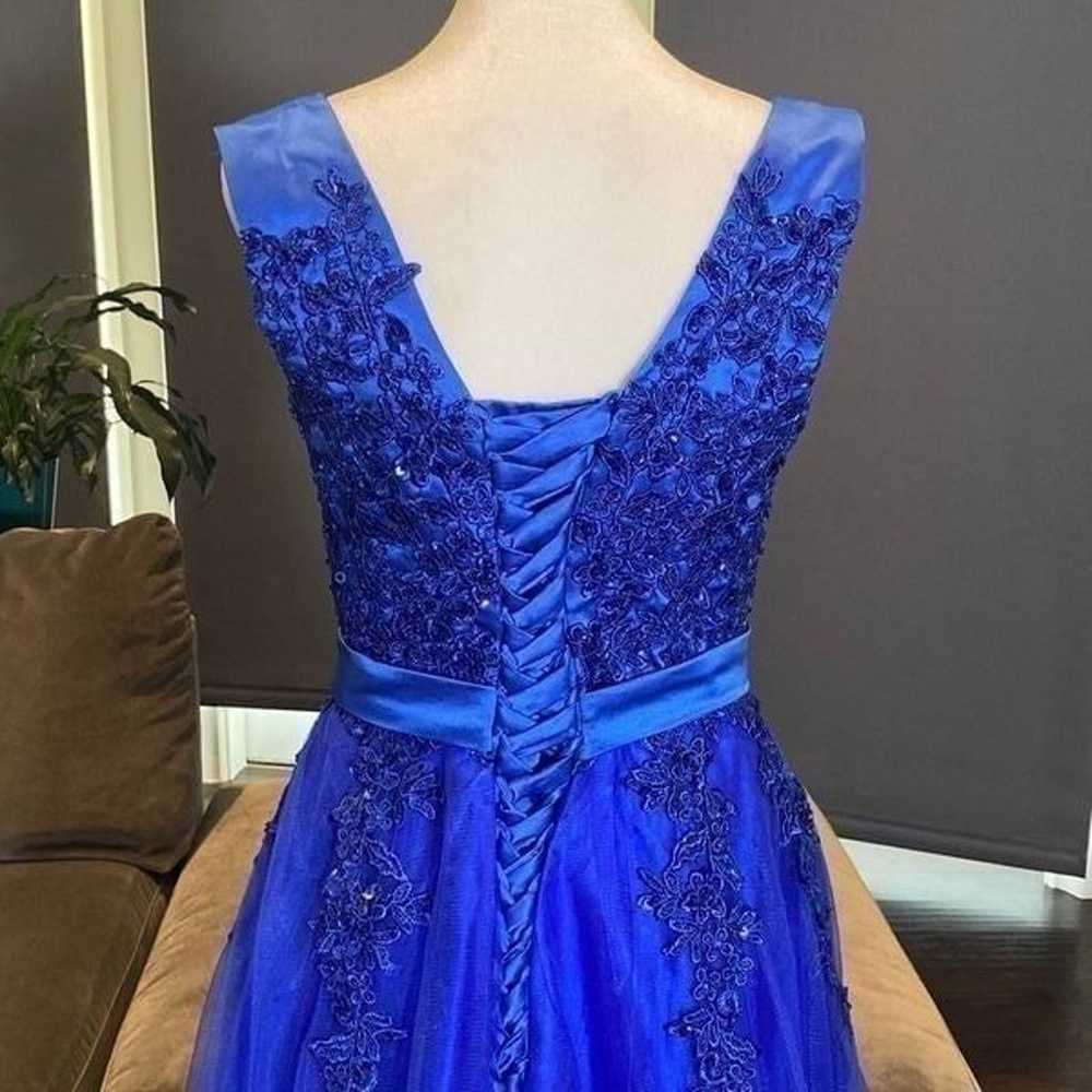 Women’s Blue Full Length Prom Party Dress with Sm… - image 6