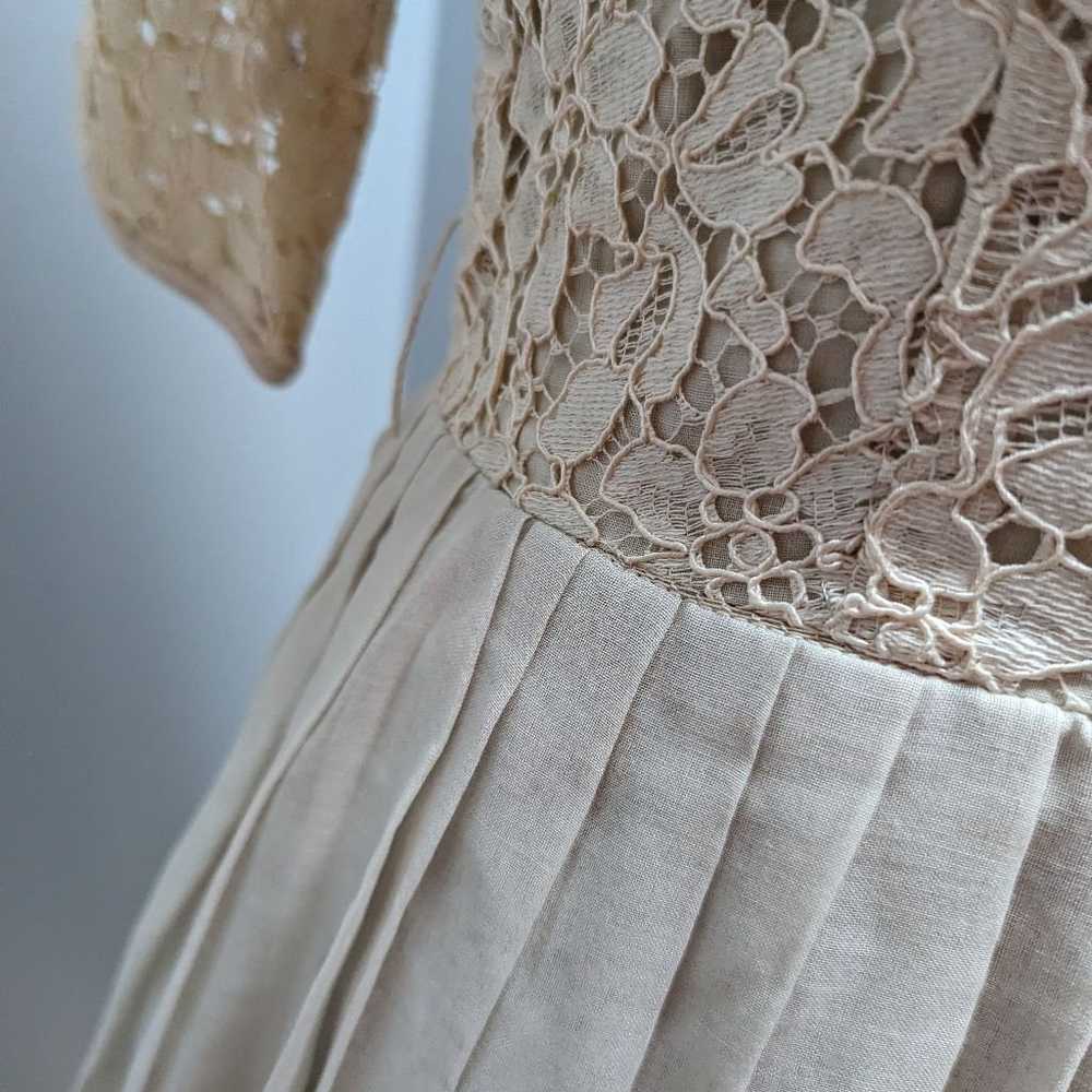 Miss Elliette Vintage Beige Lace Dress Size 12 - image 4