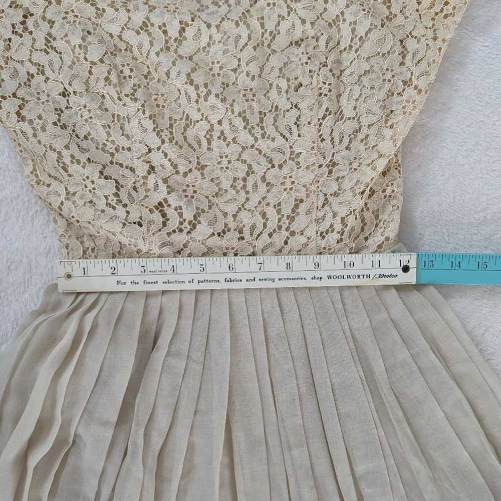 Miss Elliette Vintage Beige Lace Dress Size 12 - image 7