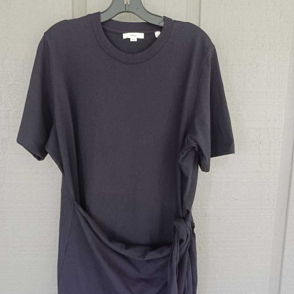 Vince Short Sleeve Side Tie T Shirt Dress Cotton … - image 3