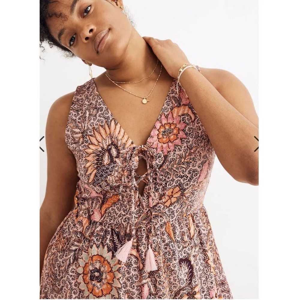 NWOT Madewell Lace-Up Ruffle-Hem Midi Dress in Ba… - image 2