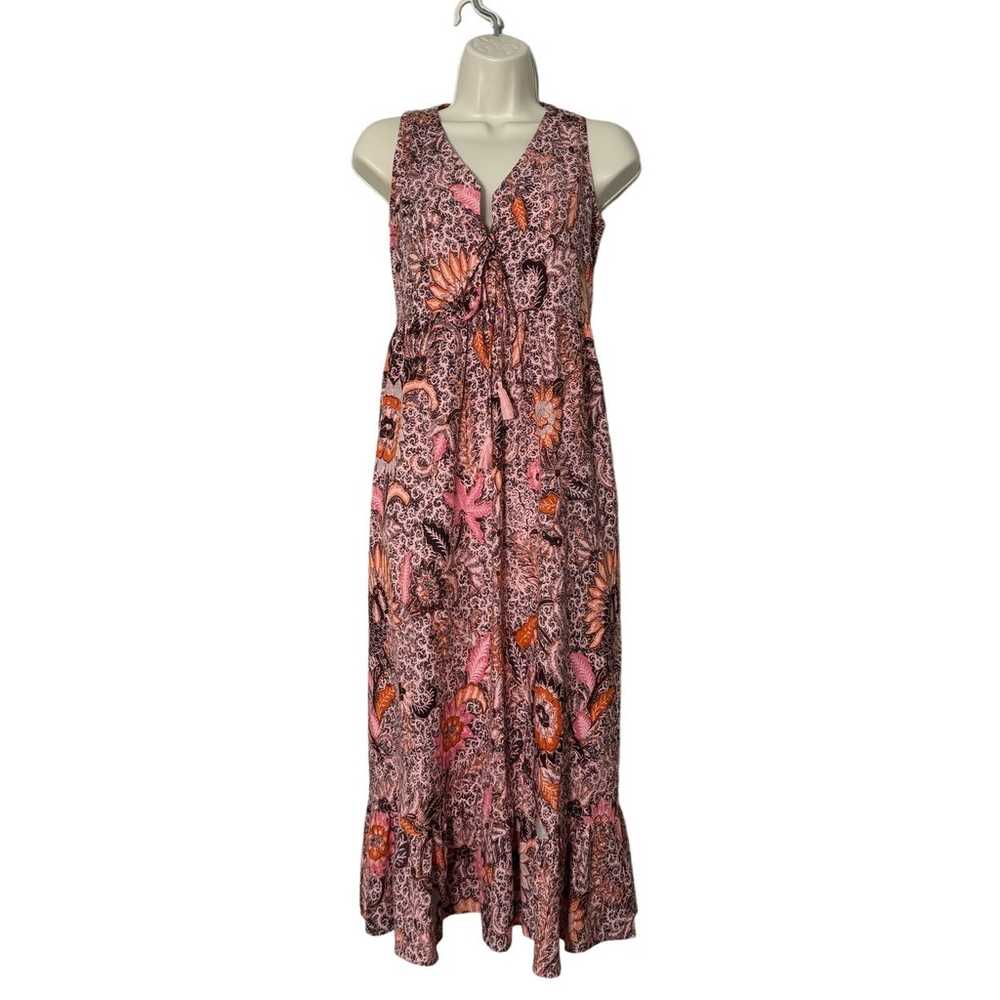 NWOT Madewell Lace-Up Ruffle-Hem Midi Dress in Ba… - image 4