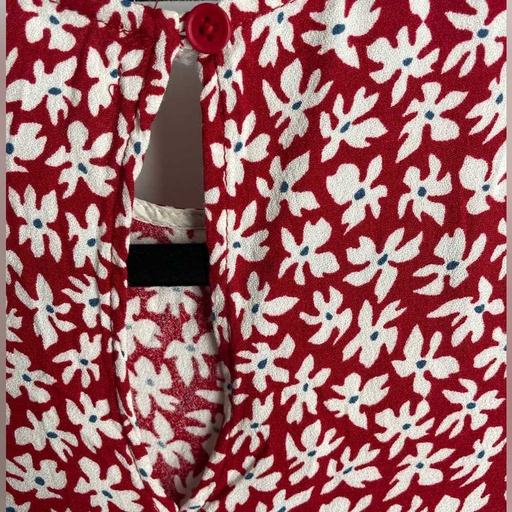 Reformation Beth Red & White Floral Mini Dress Sh… - image 7