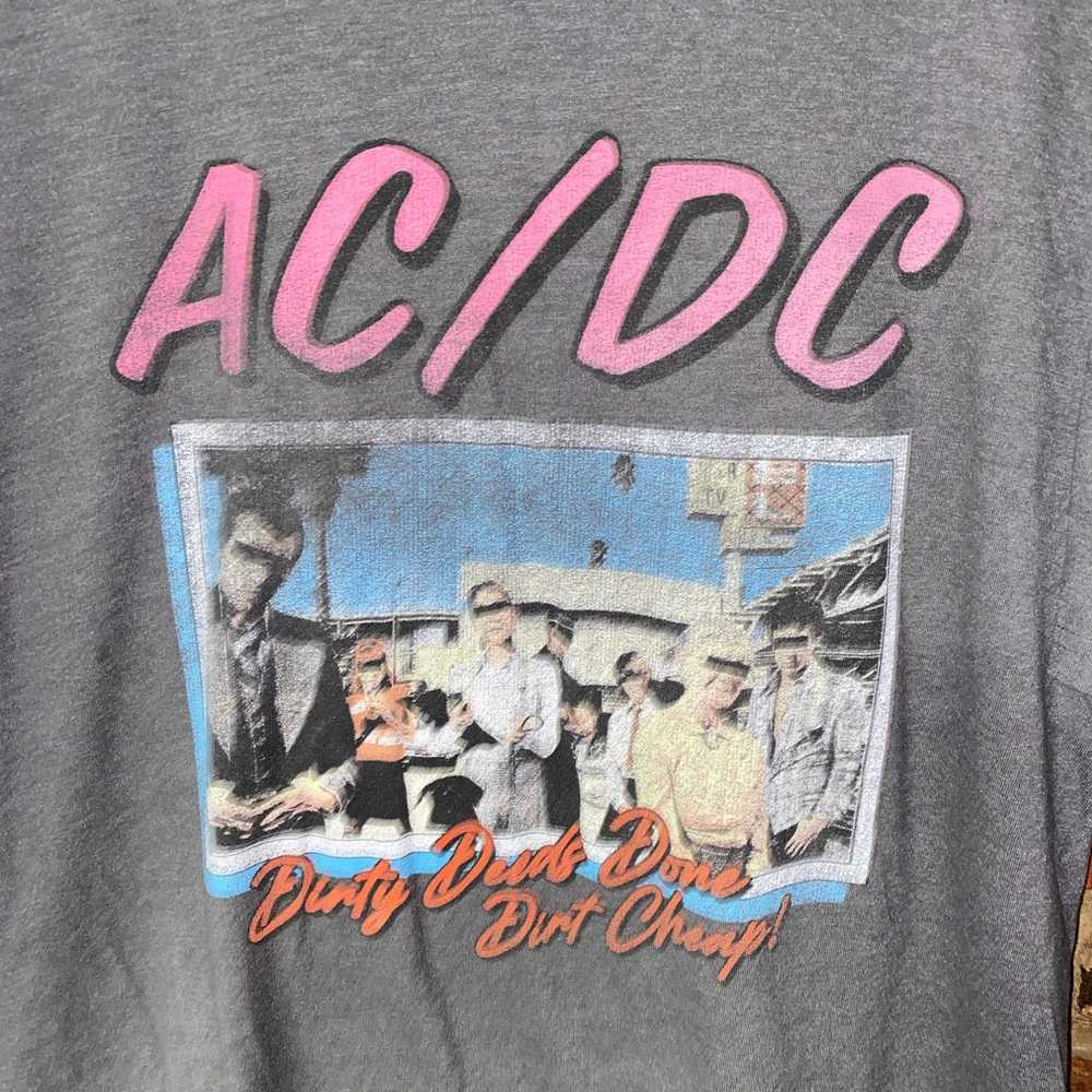 Ac/Dc AC/DC Gray Dirty Deeds Done Dirt Cheap T-Sh… - image 2