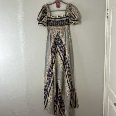 Vtg 70s Jody T of California Floral Maxi Dress S. - image 1