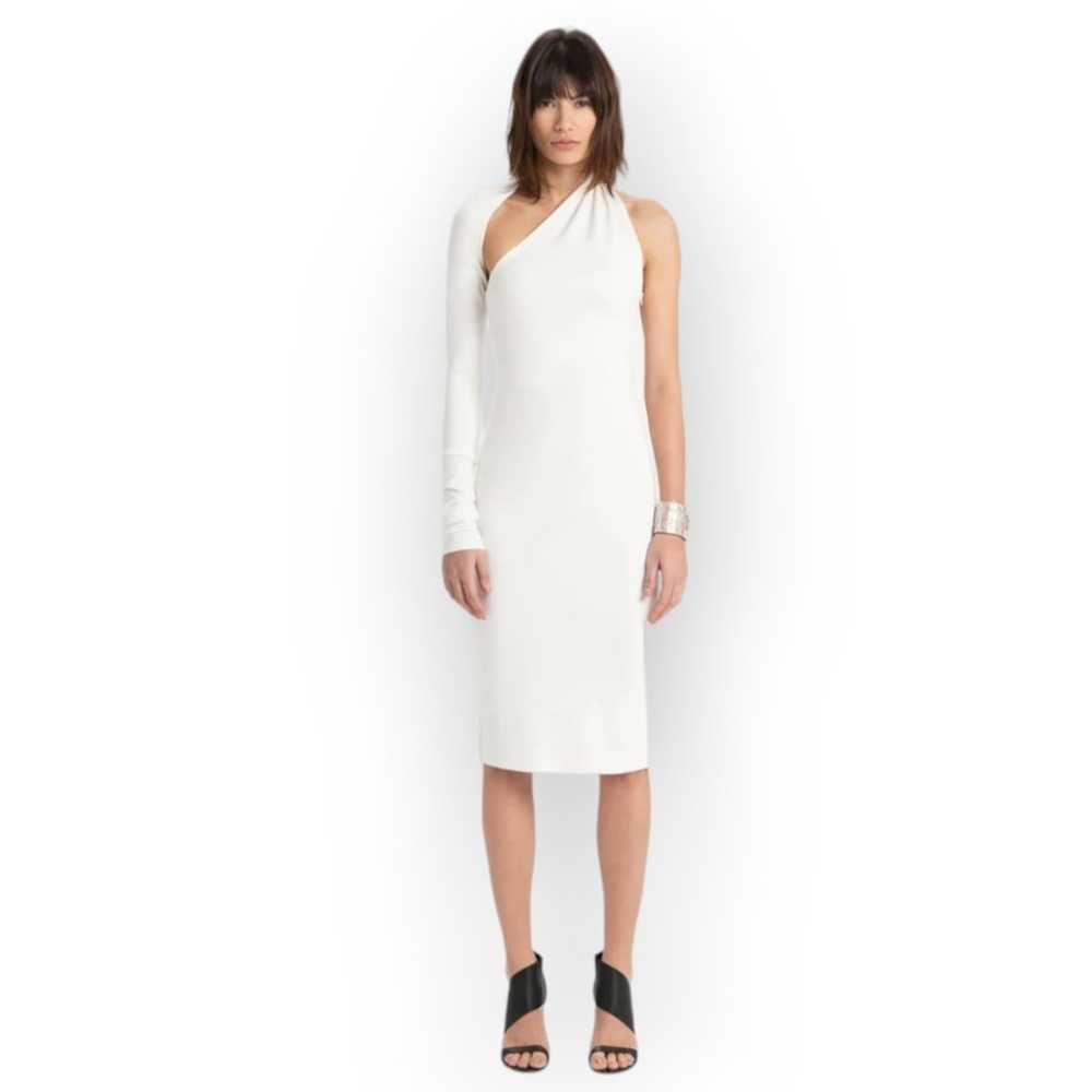 Marcella Manhattan One Shoulder Midi Dress S Whit… - image 11