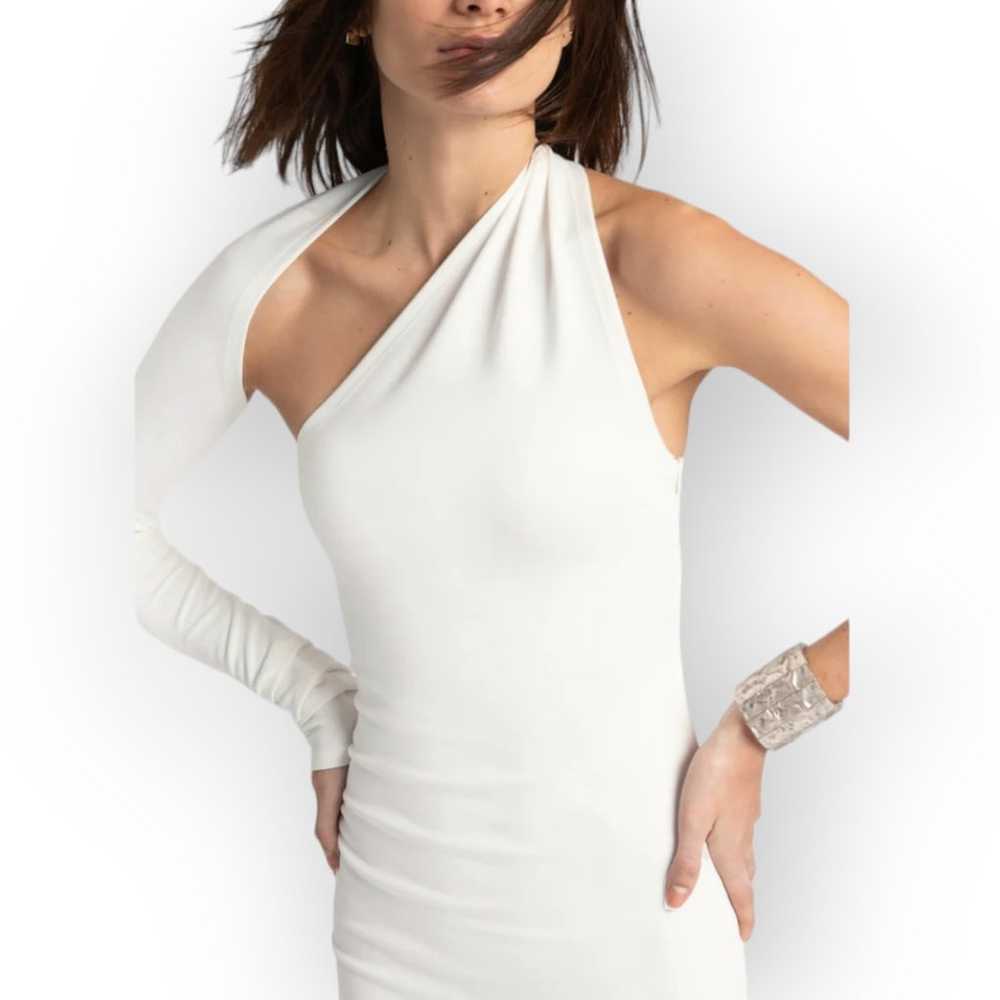 Marcella Manhattan One Shoulder Midi Dress S Whit… - image 12
