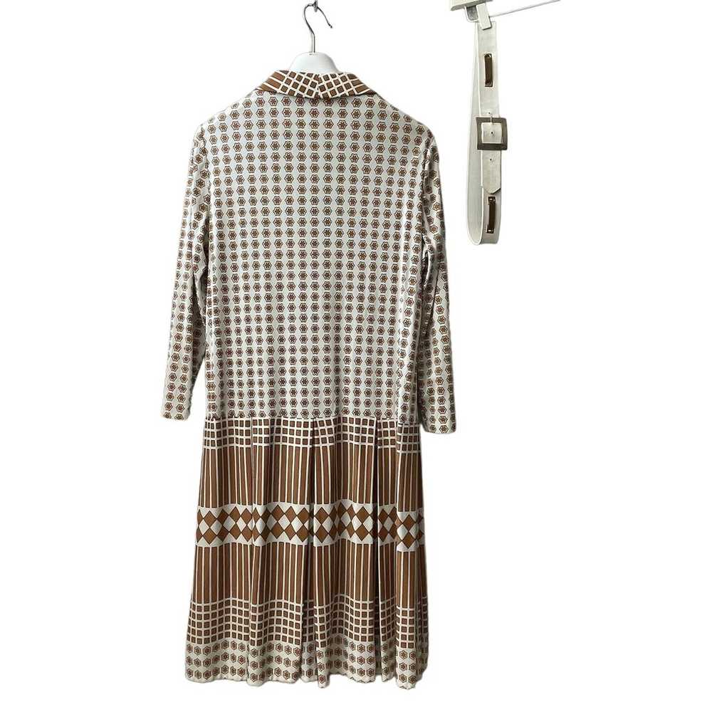 VINTAGE 70s Geometric Print Shirt Dress with Matc… - image 3