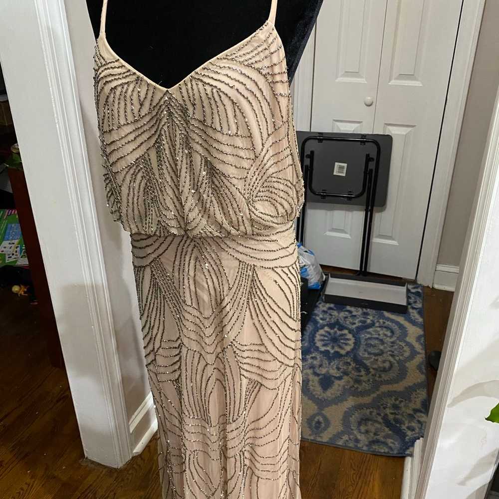Adrianna Papell dress prom formal party maxi bead… - image 3
