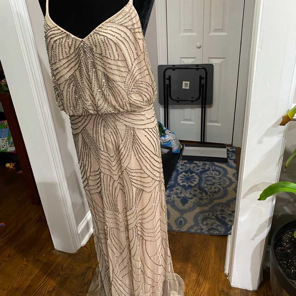 Adrianna Papell dress prom formal party maxi bead… - image 4