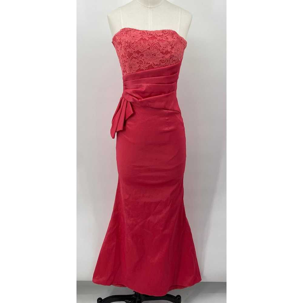 Vintage 90s Jessica McClintock Maxi Gown Lace Str… - image 3