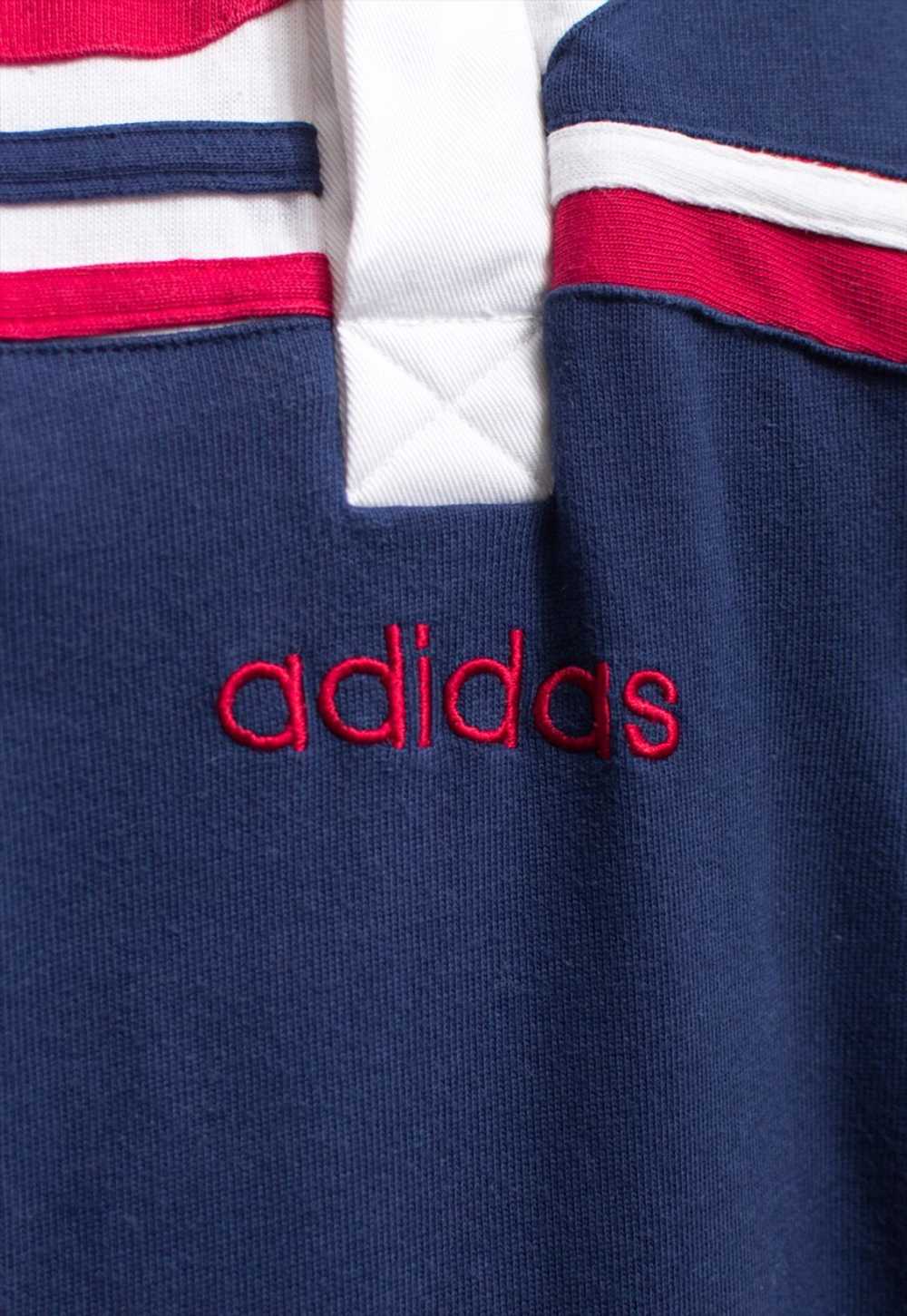 Adidas polo shirt 90's vintage long sleeve collar… - image 3