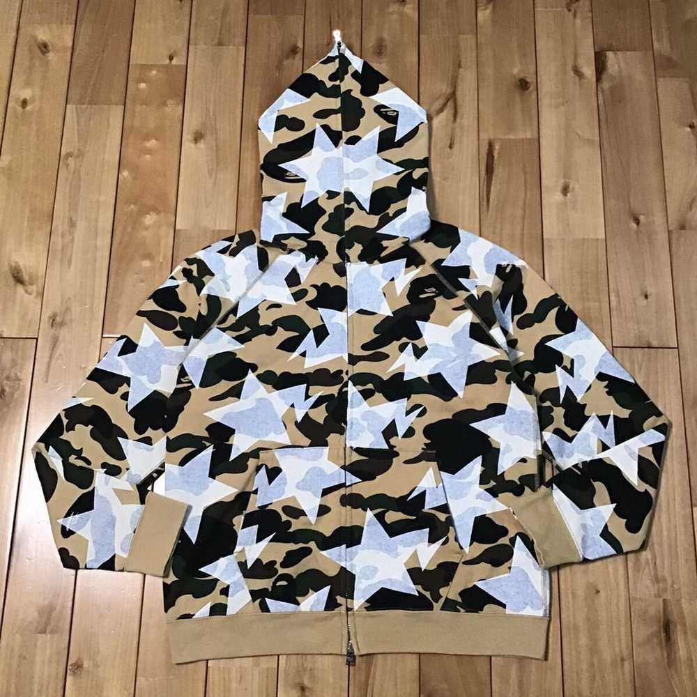 Bape × Nigo BAPE STA full zip hoodie 1st camo yel… - image 1