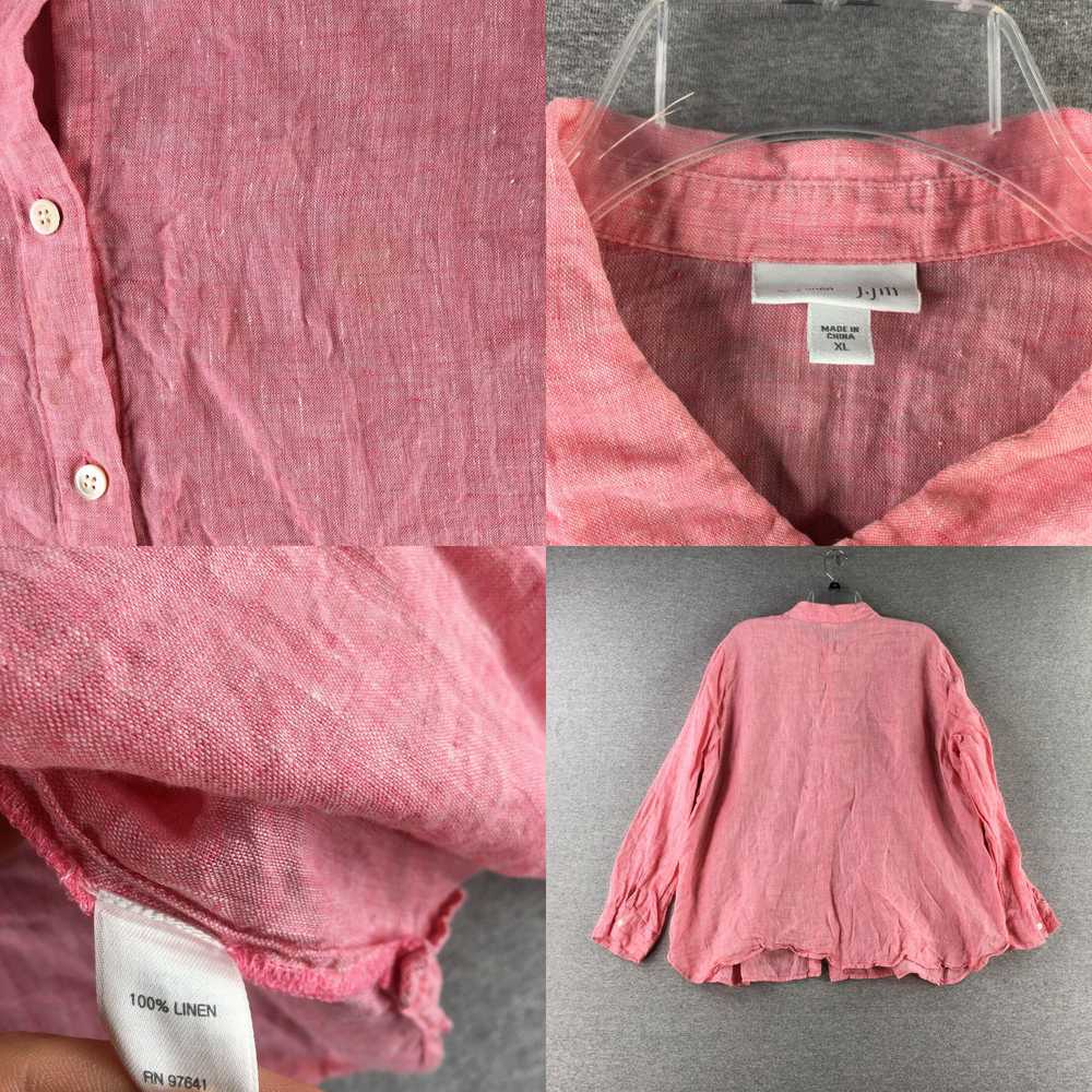 Vintage J Jill Shirt Womens XL Love Linen Pink Bu… - image 4