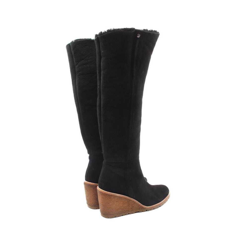 Coach Long Boots Suede Black Wedge Sole - image 2