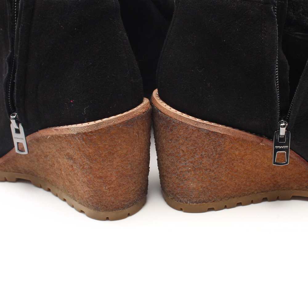 Coach Long Boots Suede Black Wedge Sole - image 7