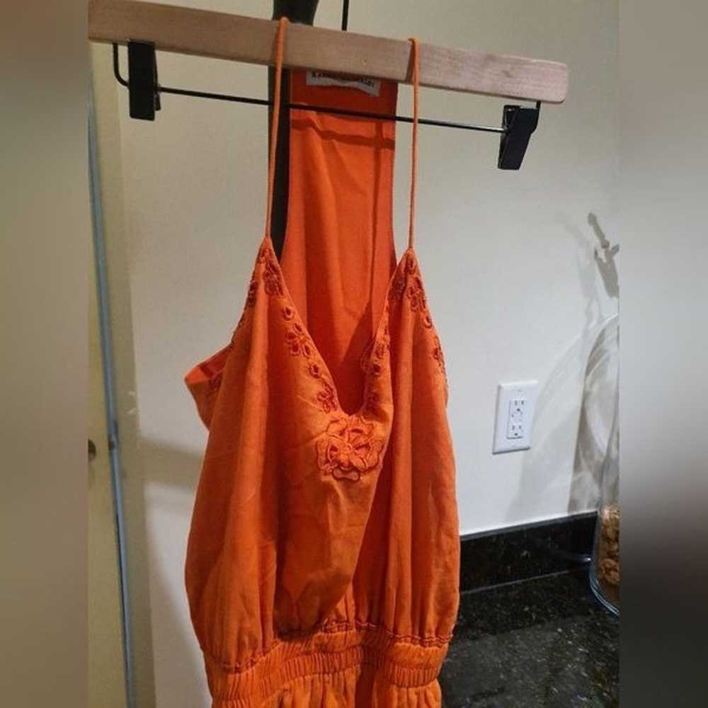 Karina Grimaldi Mini Dress Orange size small - image 4