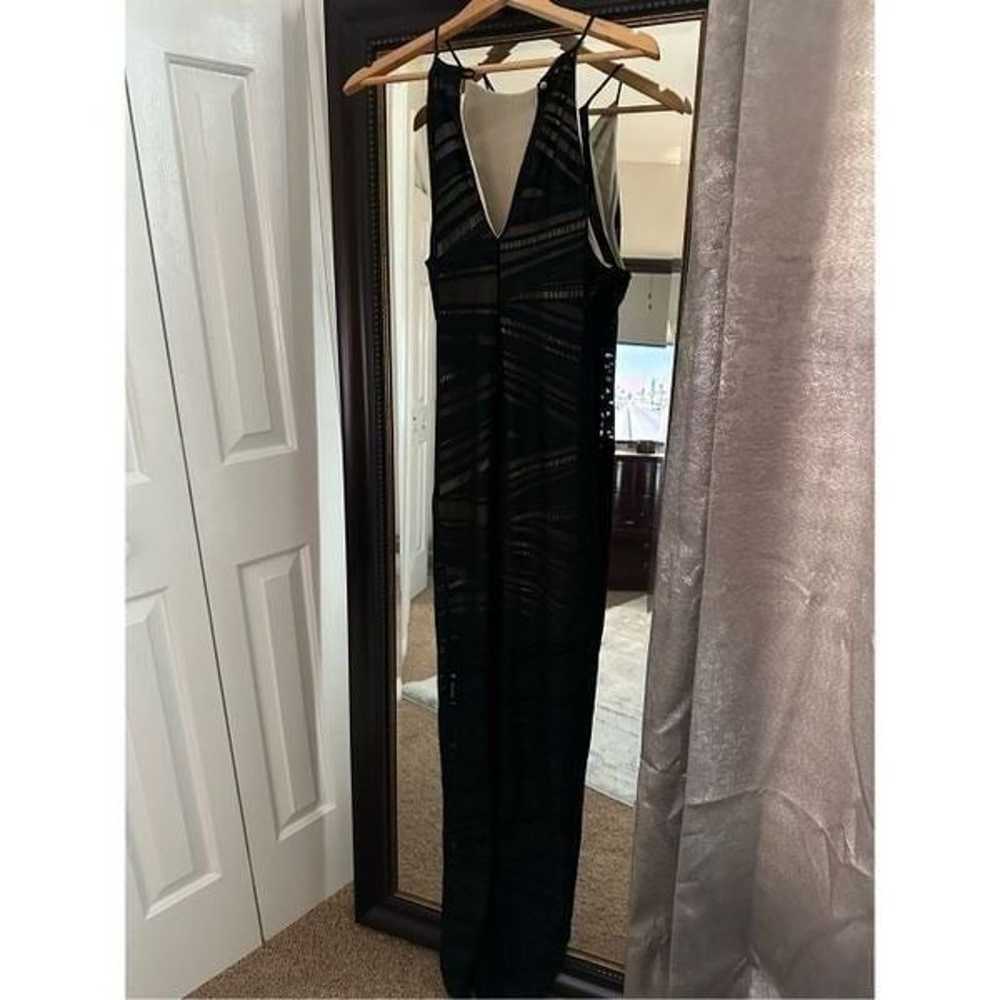 Monaco Side Slit Formal Black Dress Size Small - image 10