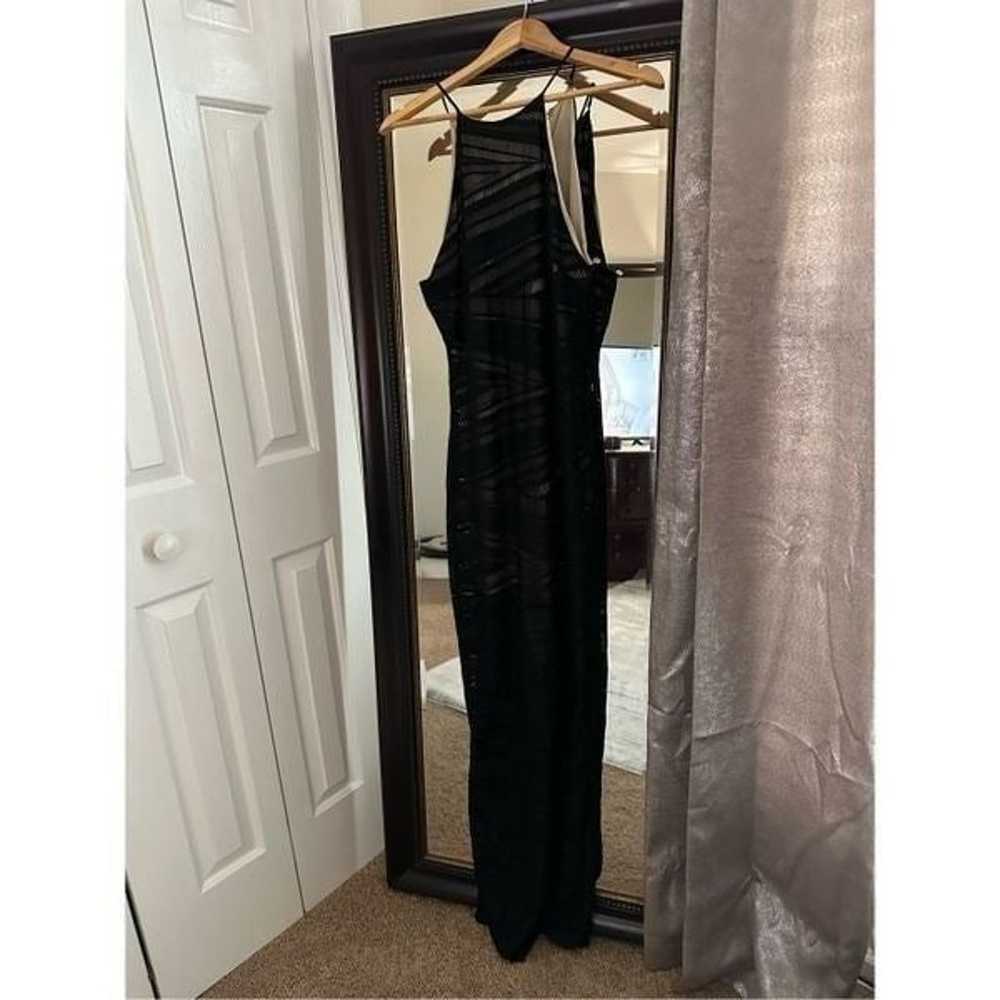 Monaco Side Slit Formal Black Dress Size Small - image 8